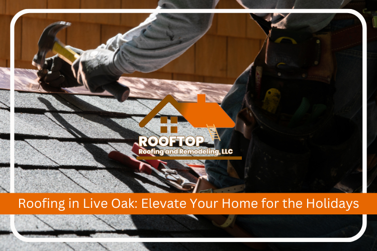 Live Oak home's roof transformation by Rooftop Roofing and Remodeling, LLC for the holidays.