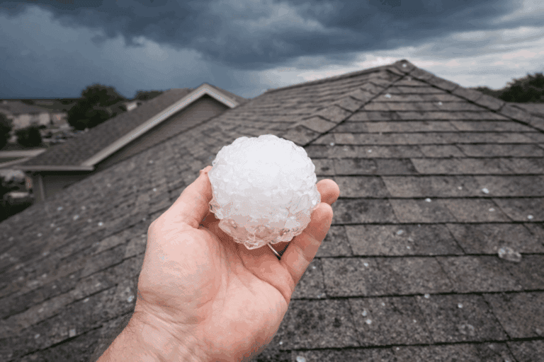 Hail-resistant shingles on a residential roof in Texas